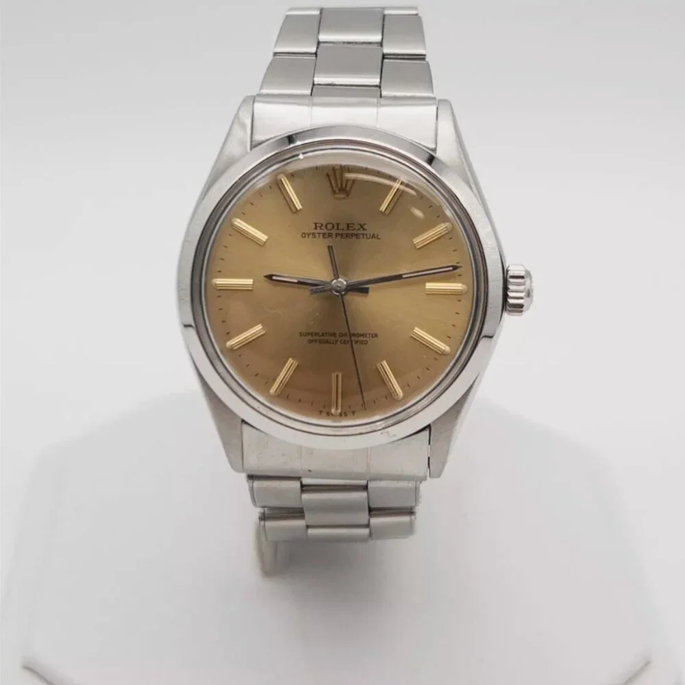 Sale! Men's Rolex Oyster Perpetual 34mm SS Mens Champagne Watch!